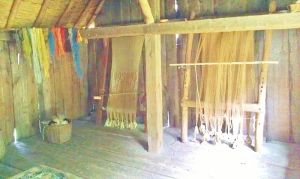 The interior of the Weaving House at West Stow Anglo-Saxon village, constructed in the style of buildings from Anglo-Saxon England. Built in 1984, this image was taken in summer 2012. (Wikipedia)